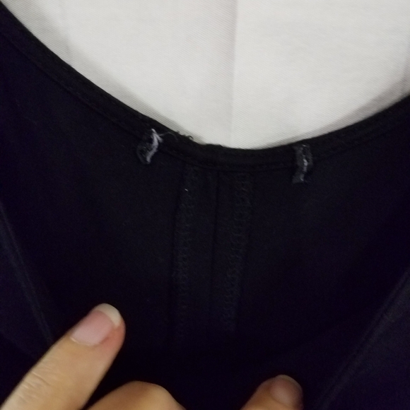 Black Knit Short Sleeve Sheer Trim & Back 2X - Picture 3 of 6